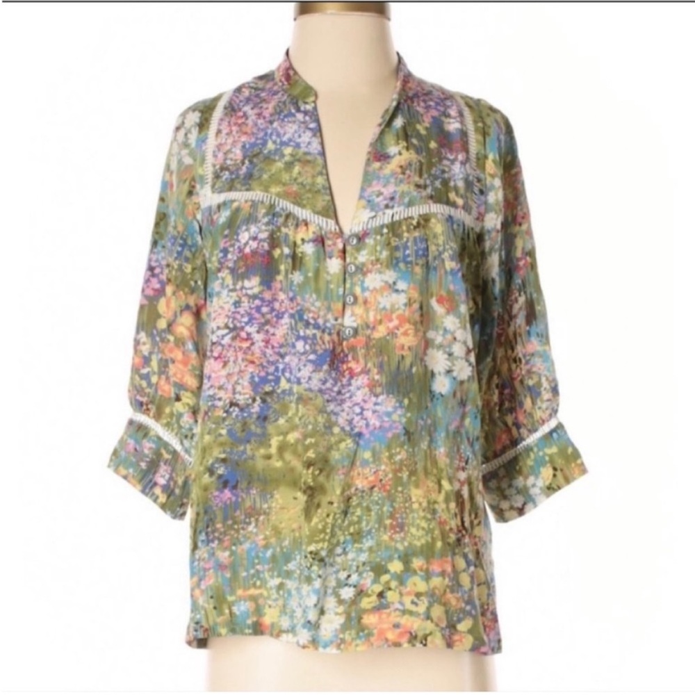 Anthropologie Dolan Flowering Pastures Top